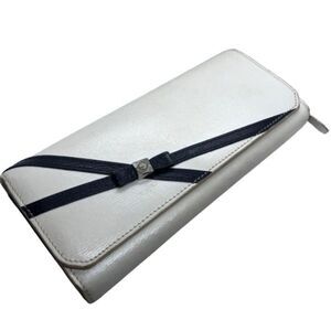 Authentic 4°C Black & White Leather Long Designer Wallet